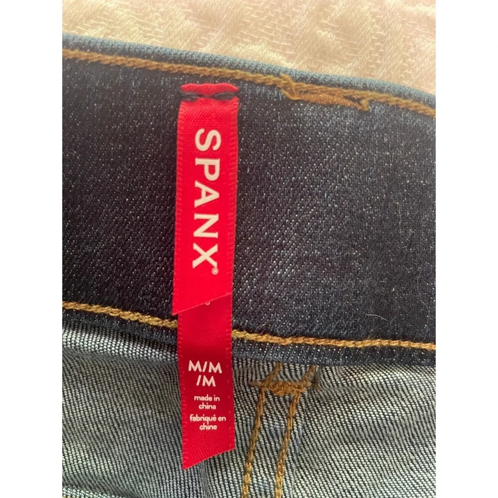 Spanx Jean-ish Ankle Skinny Jeans Dark Indigo Pull On Leggings Medium M